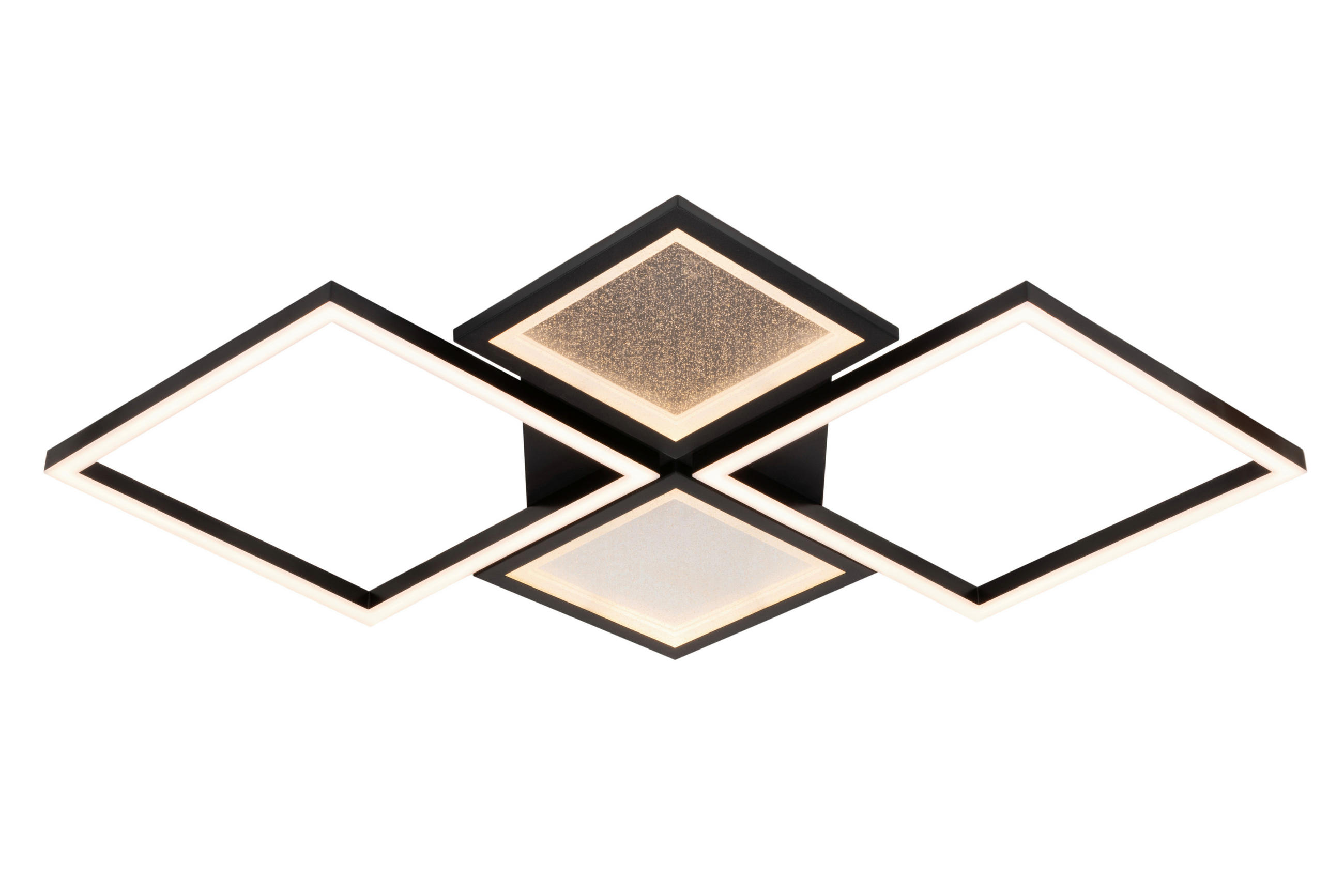 LED-DECKENLEUCHTE Fremont 80/55/6 cm   - Transparent/Schwarz, LIFESTYLE, Kunststoff/Metall (80/55/6cm) - Novel