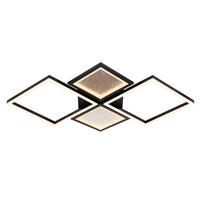 LED-DECKENLEUCHTE Fremont 80/55/6 cm   - Transparent/Schwarz, LIFESTYLE, Kunststoff/Metall (80/55/6cm) - Novel