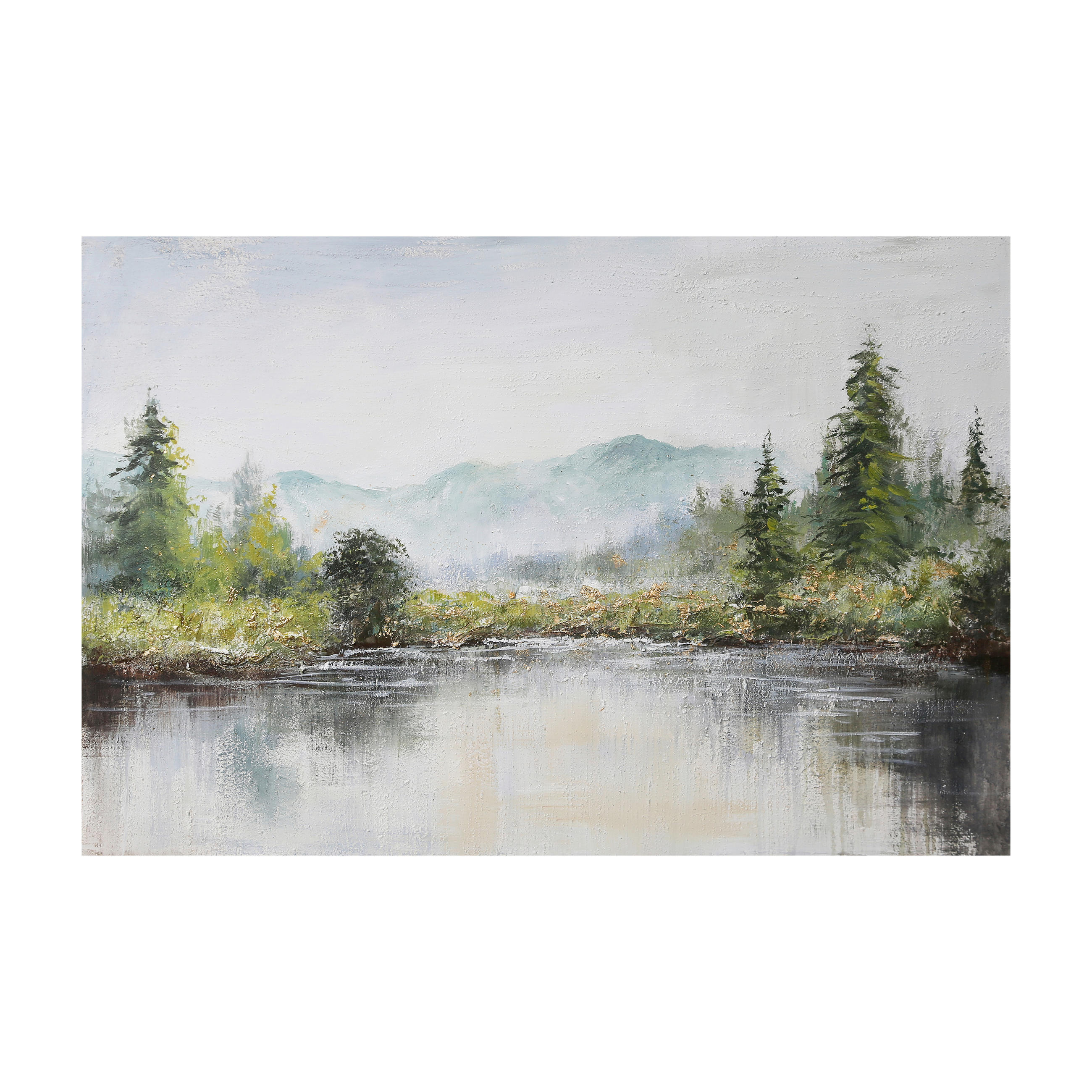 ÖLGEMÄLDE Bäume 120/70 cm  - Gelb/Weiß, Natur, Holz/Textil (120/70cm) - Monee