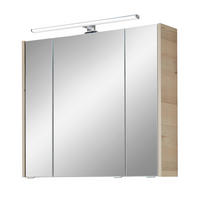 ORMARIĆ SA OGLEDALOM  boja pinije  - boja hroma/boja pinije, Osnovno, staklo/metal (80/70/20,5cm) - Xora