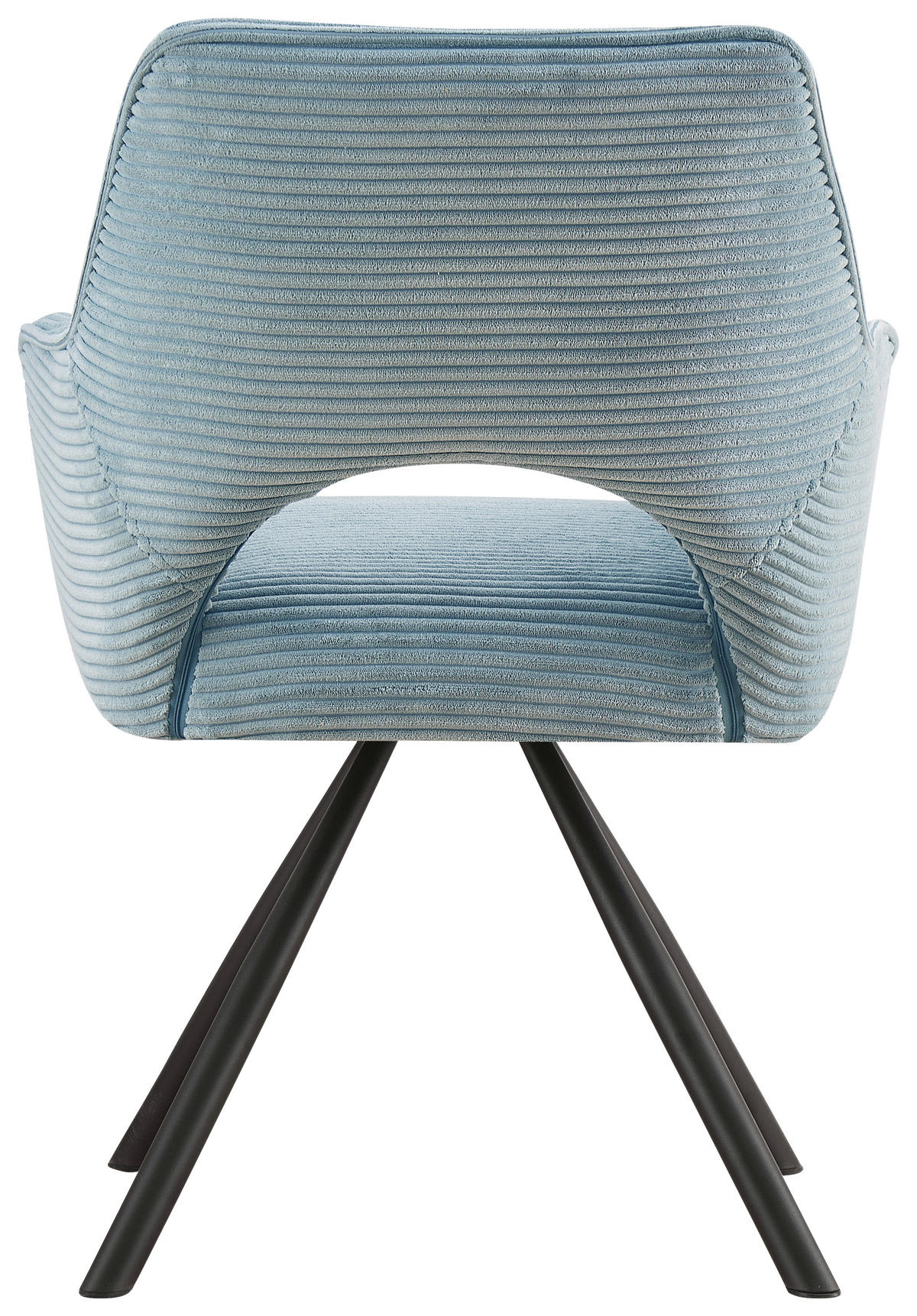 ARMLEHNSTUHL  in Eisen Cord  - Schwarz/Hellblau, Design, Textil/Metall (60/85/63cm) - Hom`in