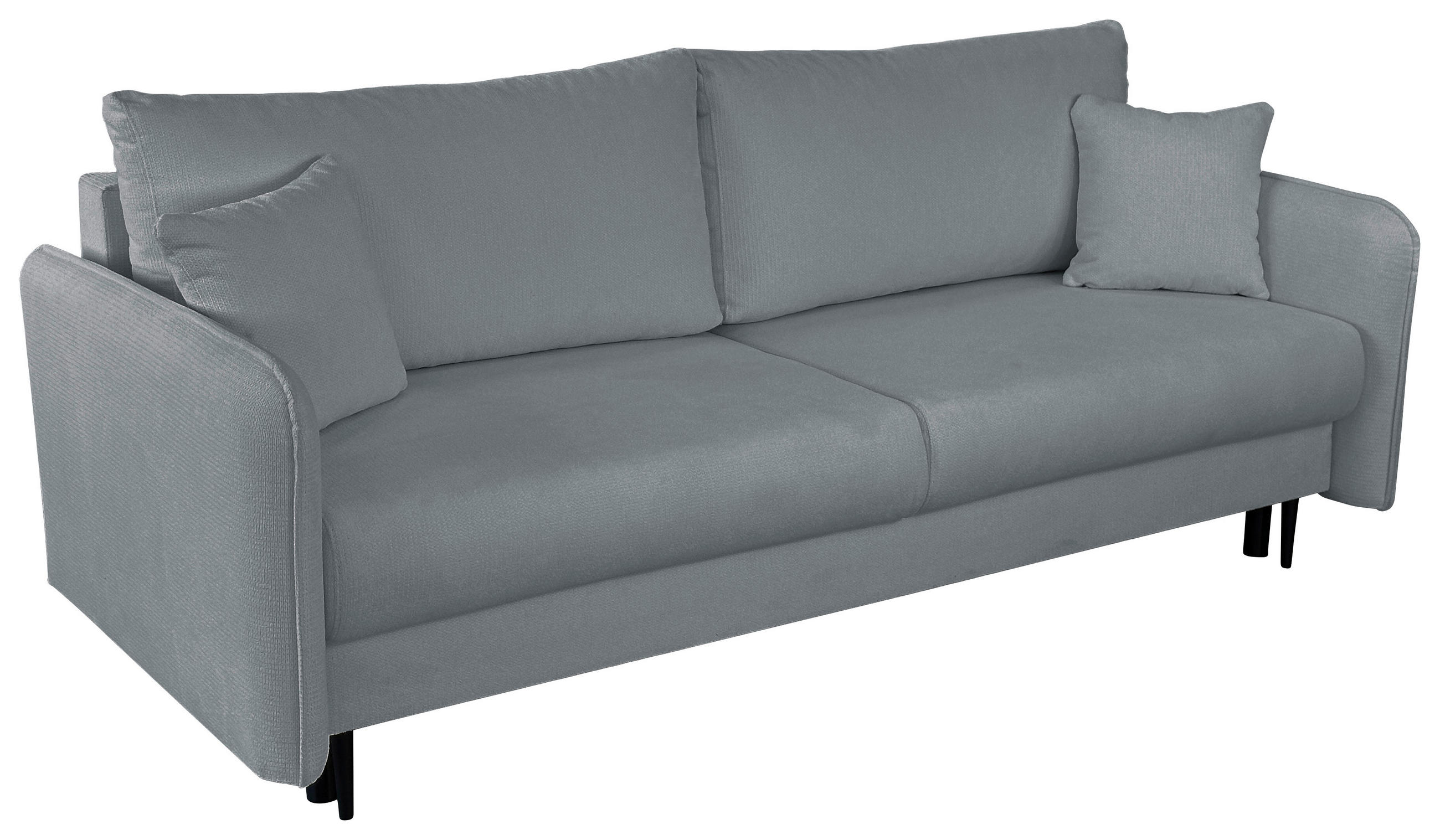 SCHLAFSOFA Webstoff Grau  - Schwarz/Weiß, Design, Holz/Kunststoff (216/96/102cm) - MID.YOU