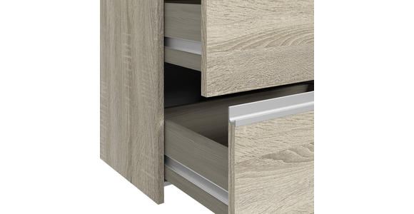 SCHWEBETÜRENSCHRANK 170/200/61 cm 2-türig Sonoma Eiche  - Alufarben/Sonoma Eiche, KONVENTIONELL, Glas/Holzwerkstoff (170/200/61cm) - Carryhome