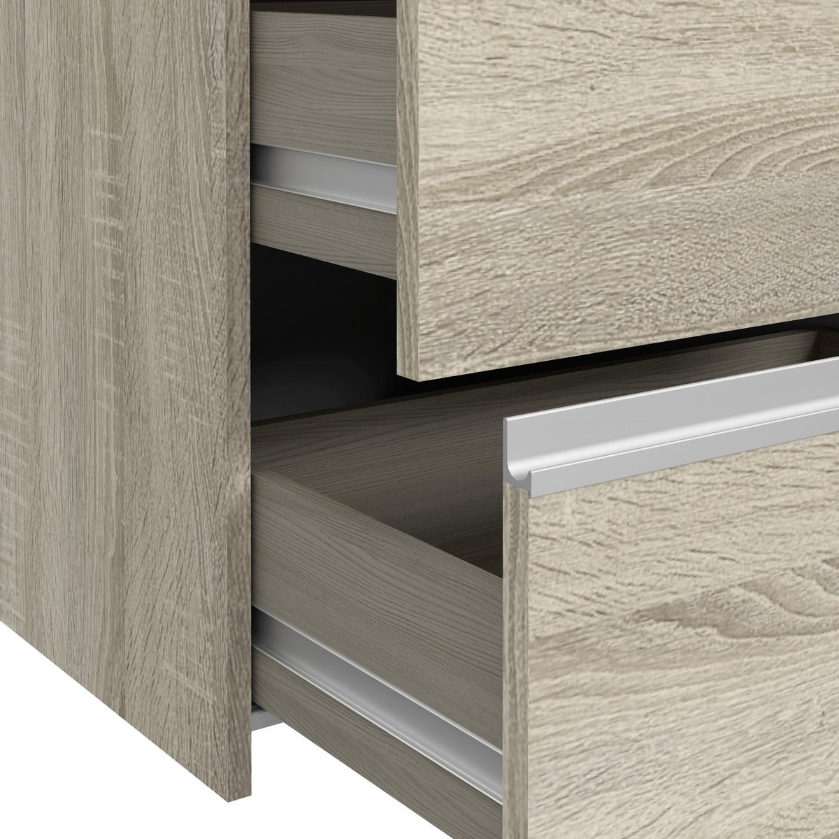 ORMAR S KLIZNIM VRATIMA hrast Sonoma   - hrast Sonoma/boje aluminija, Konvencionalno, drvni materijal/metal (170/200/61cm) - Carryhome