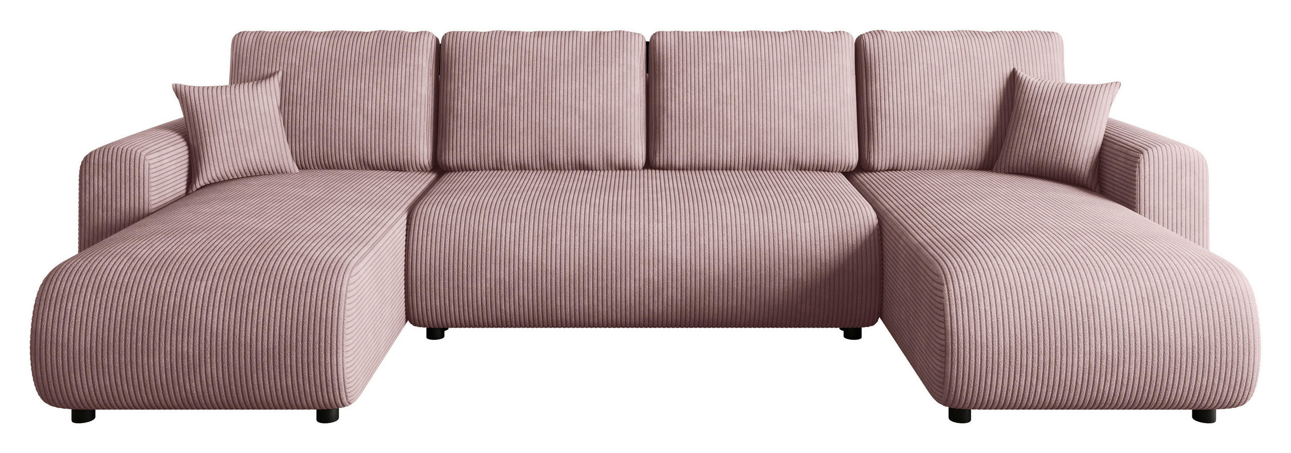 WOHNLANDSCHAFT Rosa Cord  - Schwarz/Rosa, KONVENTIONELL, Textil (152/318/152cm) - Xora