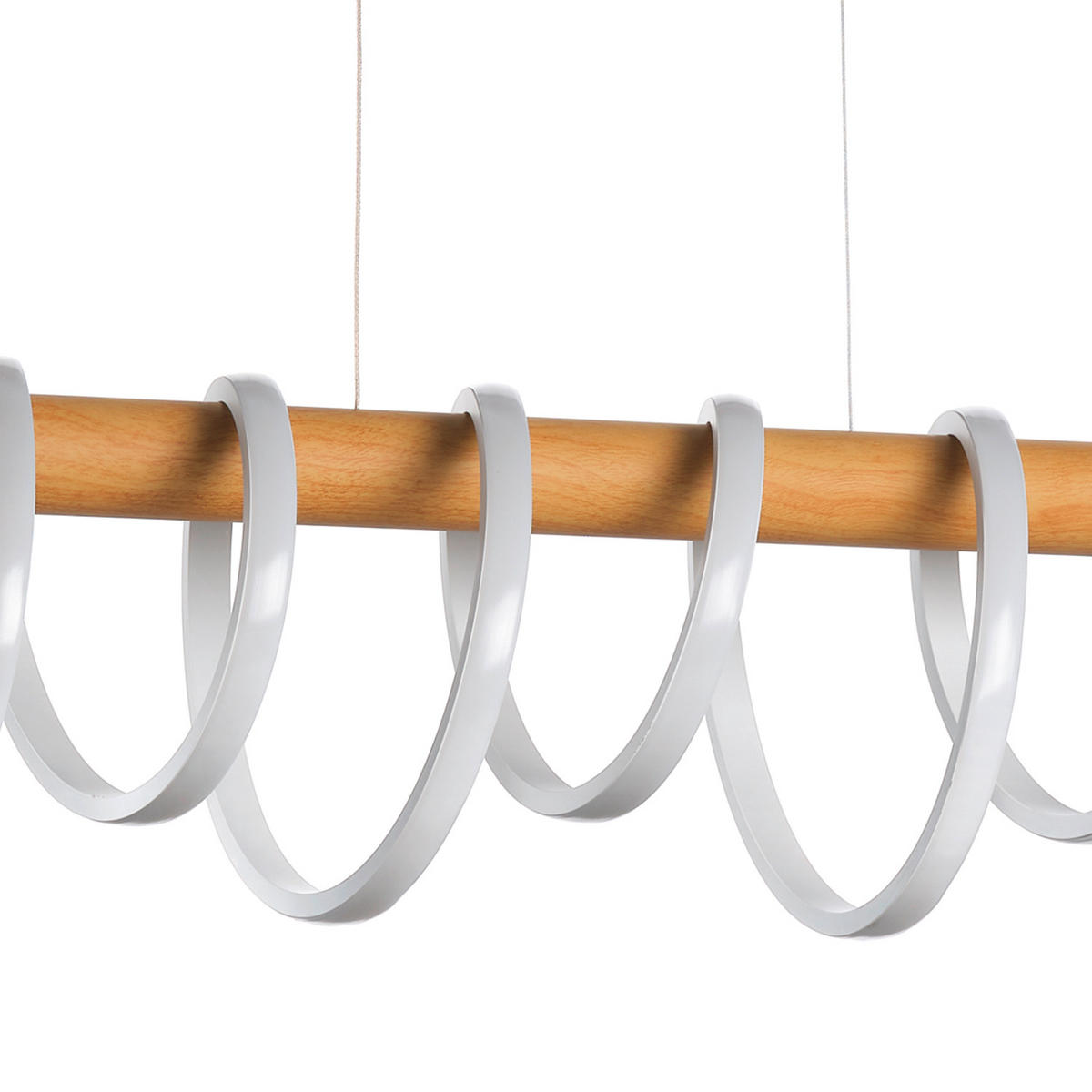 LED-HÄNGELEUCHTE 112/22/130 cm   - Weiß/Akaziefarben, Natur, Metall (112/22/130cm)