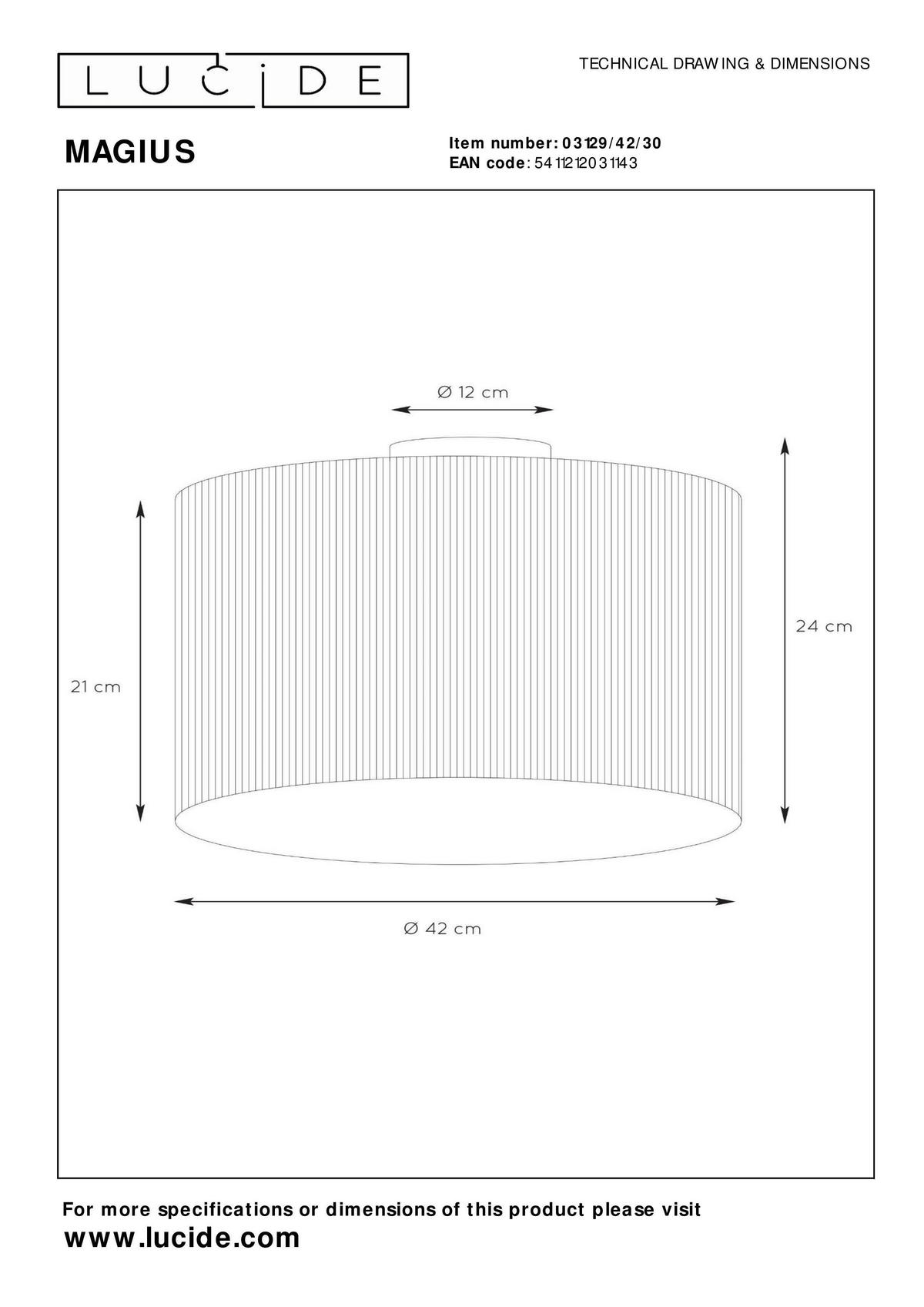 DECKENLEUCHTE    42/42/22.5 cm  - LIFESTYLE, Naturmaterialien (42/42/22.5cm) - Lucide