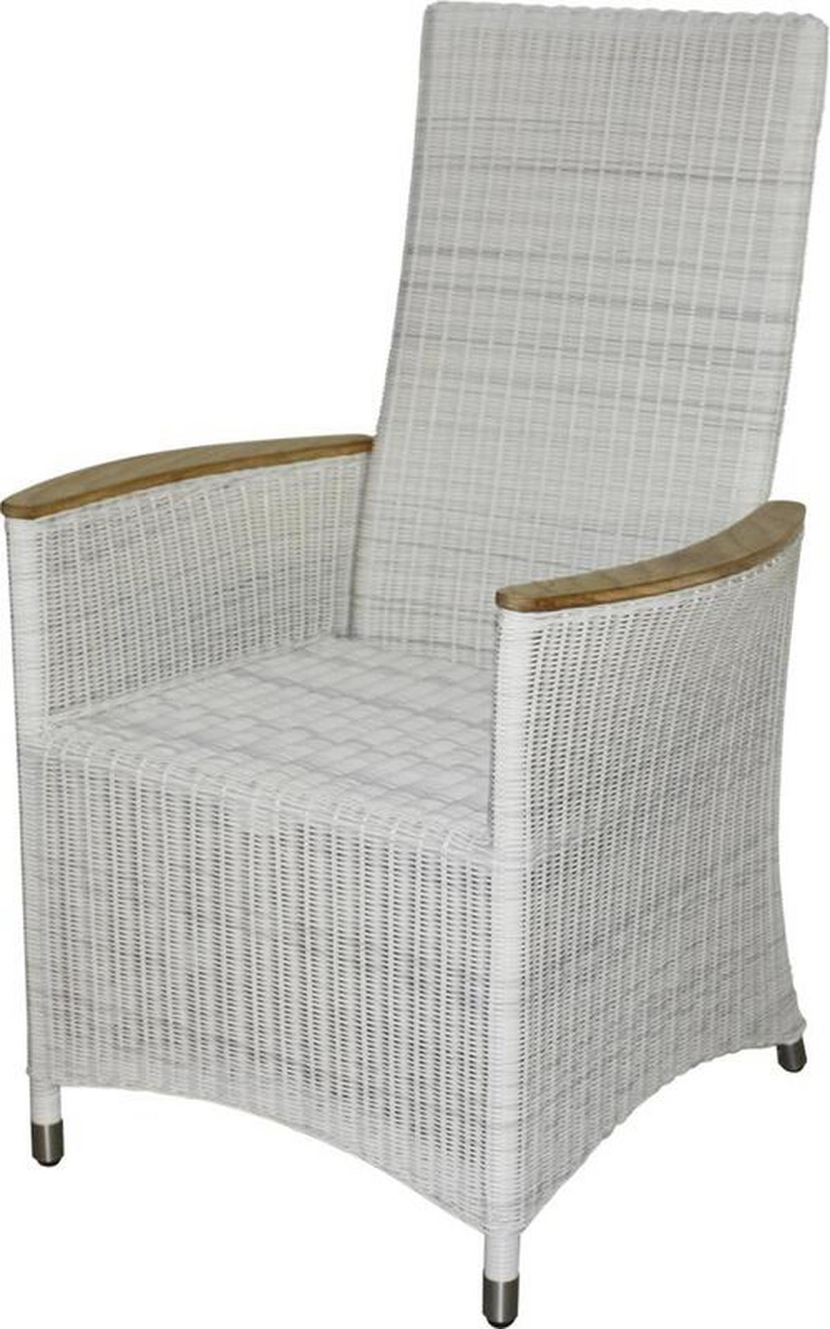 GARTENSESSEL Teakholz Aluminium Weiß, Alufarben, Teakfarben  - Alufarben/Weiß, Design, Holz/Kunststoff (67/107/67cm) - Zebra 