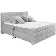 POLSTERBETT gepolstertes Kopfteil, Topper, motorische Verstellbarkeit Hellgrau 180/200 cm  - Hellgrau/Schwarz, Design, Holzwerkstoff/Kunststoff (180/200cm) - Esposa
