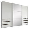 SCHWEBETÜRENSCHRANK 300/216/65 cm 3-türig Weiß  - Chromfarben/Weiß, MODERN, Glas/Holzwerkstoff (300/216/65cm) - MID.YOU