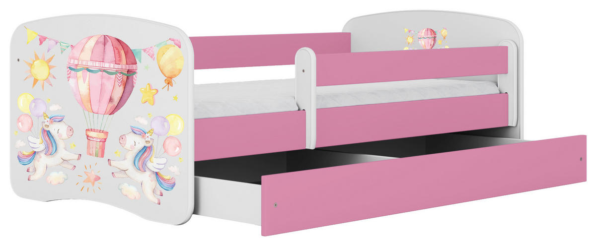 KINDER-/JUNIORBETT - Pink/Birkefarben, MODERN, Holz/Holzwerkstoff (80/160cm) - MID.YOU