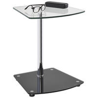 BEISTELLTISCH 38/38/50 cm Schwarz, Chromfarben Freiform  - Chromfarben/Schwarz, Design, Glas/Metall (38/38/50cm) - Xora