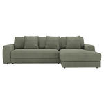 ECKSOFA in Cord Olivgrün  302/182 cm  - Schwarz/Olivgrün, MODERN, Kunststoff/Textil (302/182cm) - Carryhome