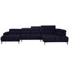 WOHNLANDSCHAFT in Samt, Webstoff Schwarz  - Schwarz, Design, Textil/Metall (177/385/216cm) - Welnova
