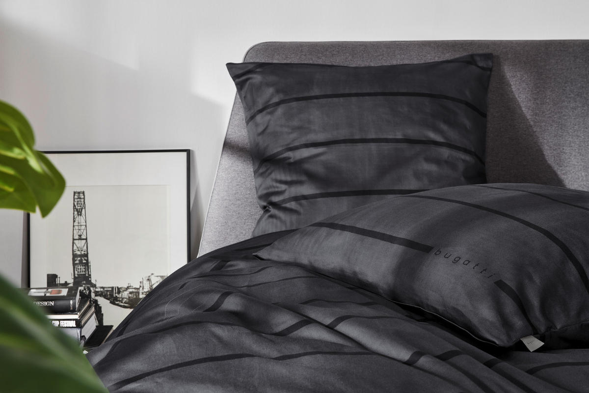 LIZENZBETTWÄSCHE Satin 135/200 cm  - Anthrazit, Basics, Textil (135/200cm) - Bugatti