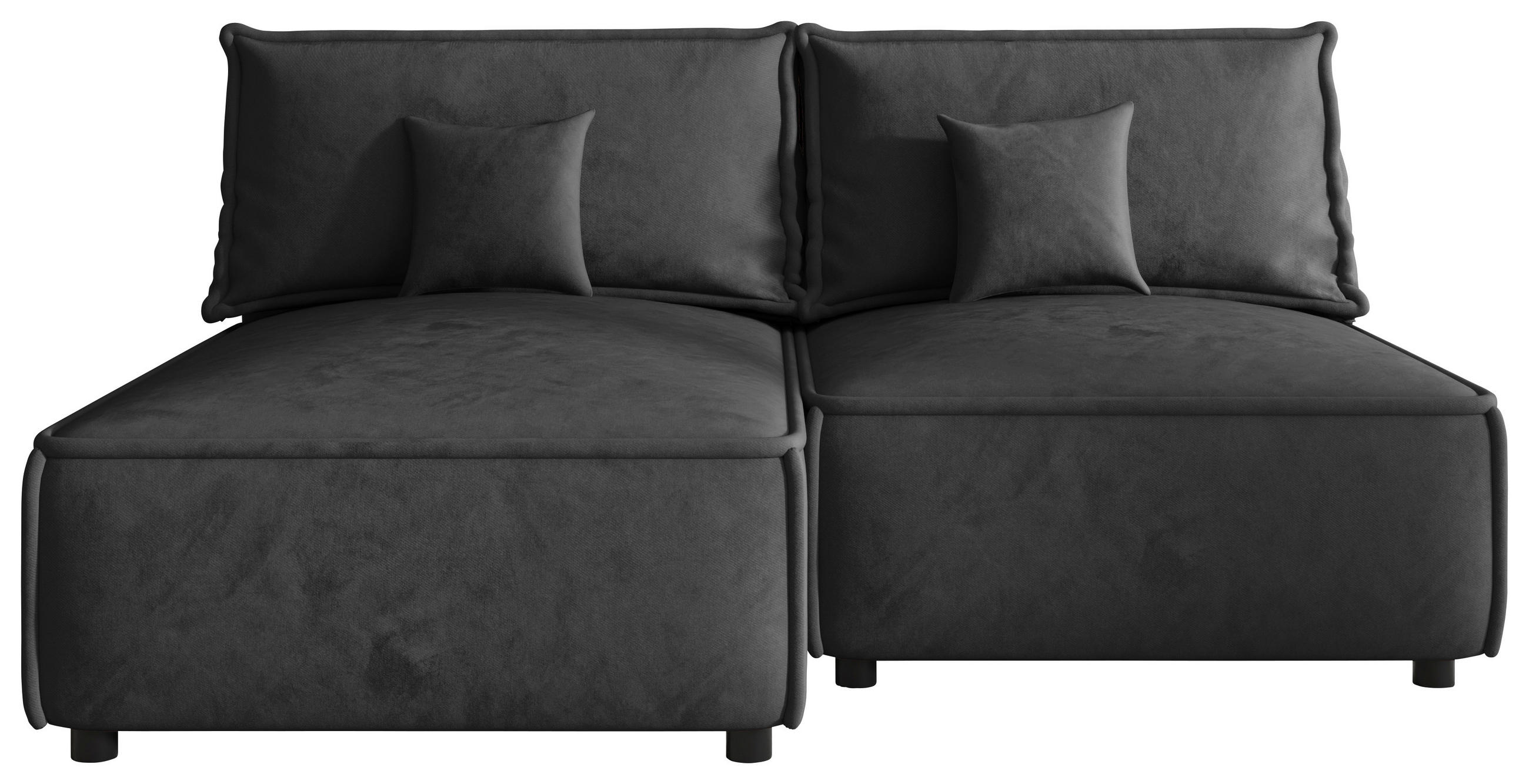 ECKSOFA  in Webstoff Anthrazit  153/200 cm  - Anthrazit/Schwarz, MODERN, Kunststoff/Textil (153/200cm) - Xora