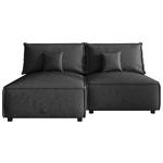 ECKSOFA Anthrazit Webstoff Zierkissen, Rückenkissen, Rücken echt  - Anthrazit/Schwarz, MODERN, Kunststoff/Textil (153/200cm) - Xora
