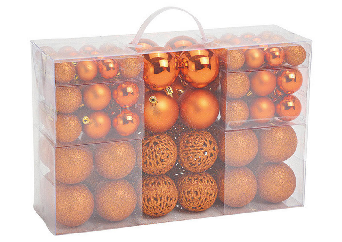 CHRISTBAUMKUGEL-SET 100-teilig  - Kupferfarben, Basics, Kunststoff (35,0/23,0/12,0cm)