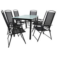 GARTENTISCHGRUPPE  - Anthrazit, Basics, Glas/Textil - Gardenson