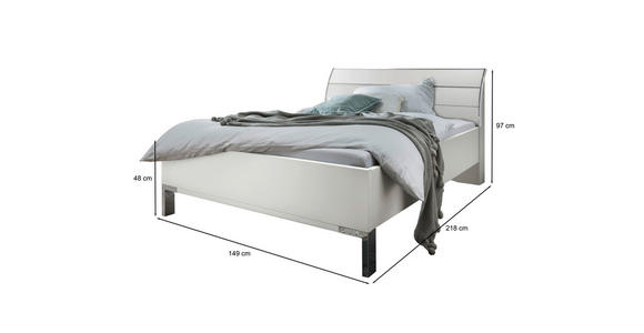 BETT 140/200 cm in Weiß - Chromfarben/Weiß, KONVENTIONELL, Holzwerkstoff/Metall (140/200cm) - Dieter Knoll