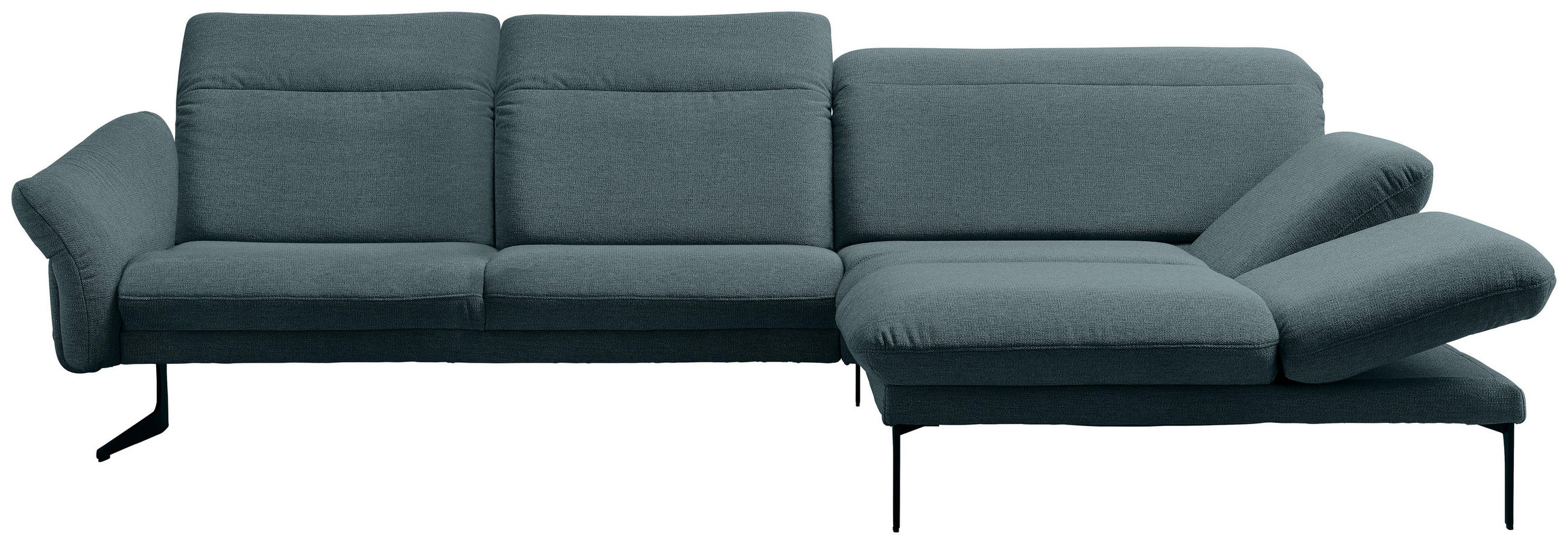 ECKSOFA in Webstoff Hellblau  299/203 cm  - Anthrazit/Hellblau, Design, Textil/Metall (299/203cm) - Himolla