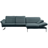 ECKSOFA in Webstoff Hellblau  - Anthrazit/Hellblau, Design, Textil/Metall (299/203cm) - Himolla