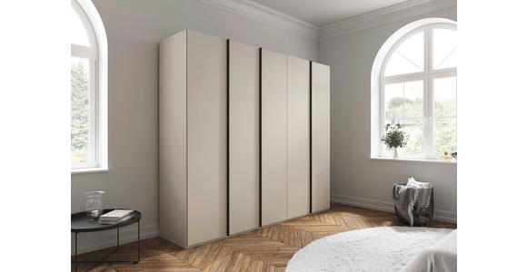 DREHTÜRENSCHRANK 251/223/61 cm,  in Champagner, 5-türig  - Champagner/Graphitfarben, Basics, Holzwerkstoff/Metall (251/223/61cm) - Novel