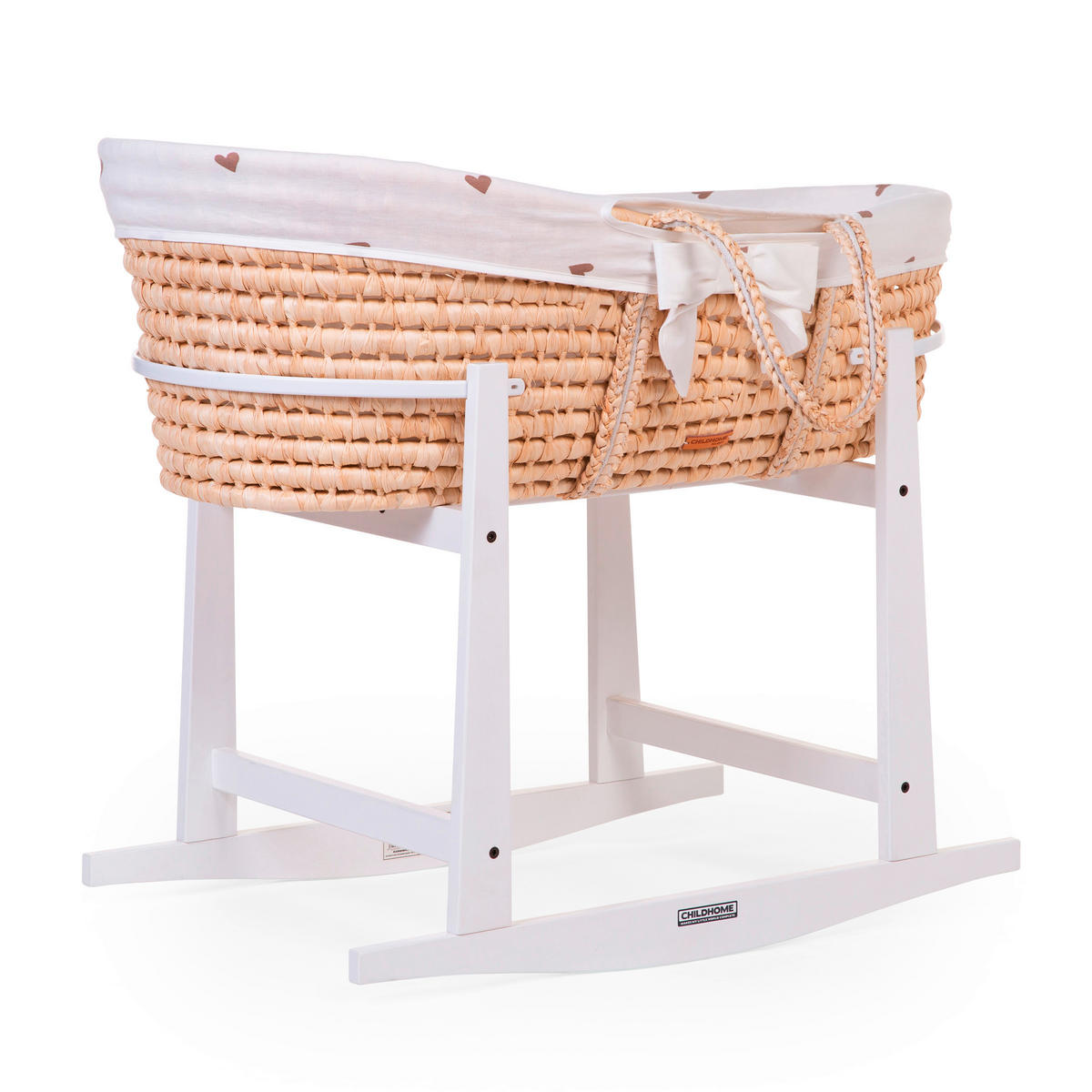 WIEGENGESTELL Rocking Stand Schaukelwiege für Moseskorb  Weiß  - Weiß, KONVENTIONELL, Holzwerkstoff (85/46/54cm) - Childhome