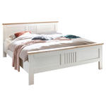 BETT 180/200 cm,  in Weiß, Eichefarben,  - Eichefarben/Weiß, LIFESTYLE (180/200cm) - Landscape