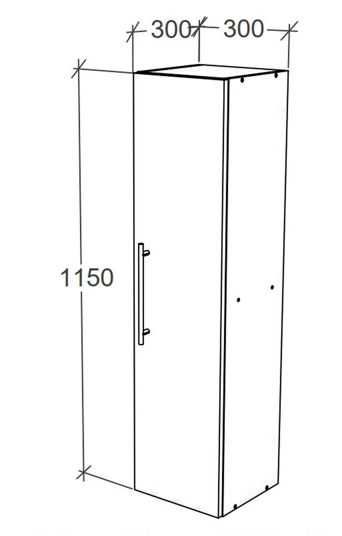 HÄNGESCHRANK 30/115/30 cm  - Anthrazit/Schwarz, MODERN, Holzwerkstoff/Metall (30/115/30cm) - MID.YOU
