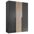 KLEIDERSCHRANK  in Graphitfarben, Eichefarben  - Eichefarben/Schwarz, KONVENTIONELL, Holzwerkstoff/Kunststoff (150/210/53cm) - Carryhome