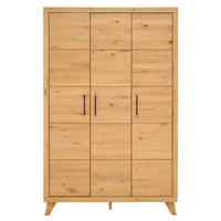 BABYKLEIDERSCHRANK Berta Eichefarben  - Eichefarben/Schwarz, Natur, Holz/Holzwerkstoff (131/206/61cm) - Jimmylee
