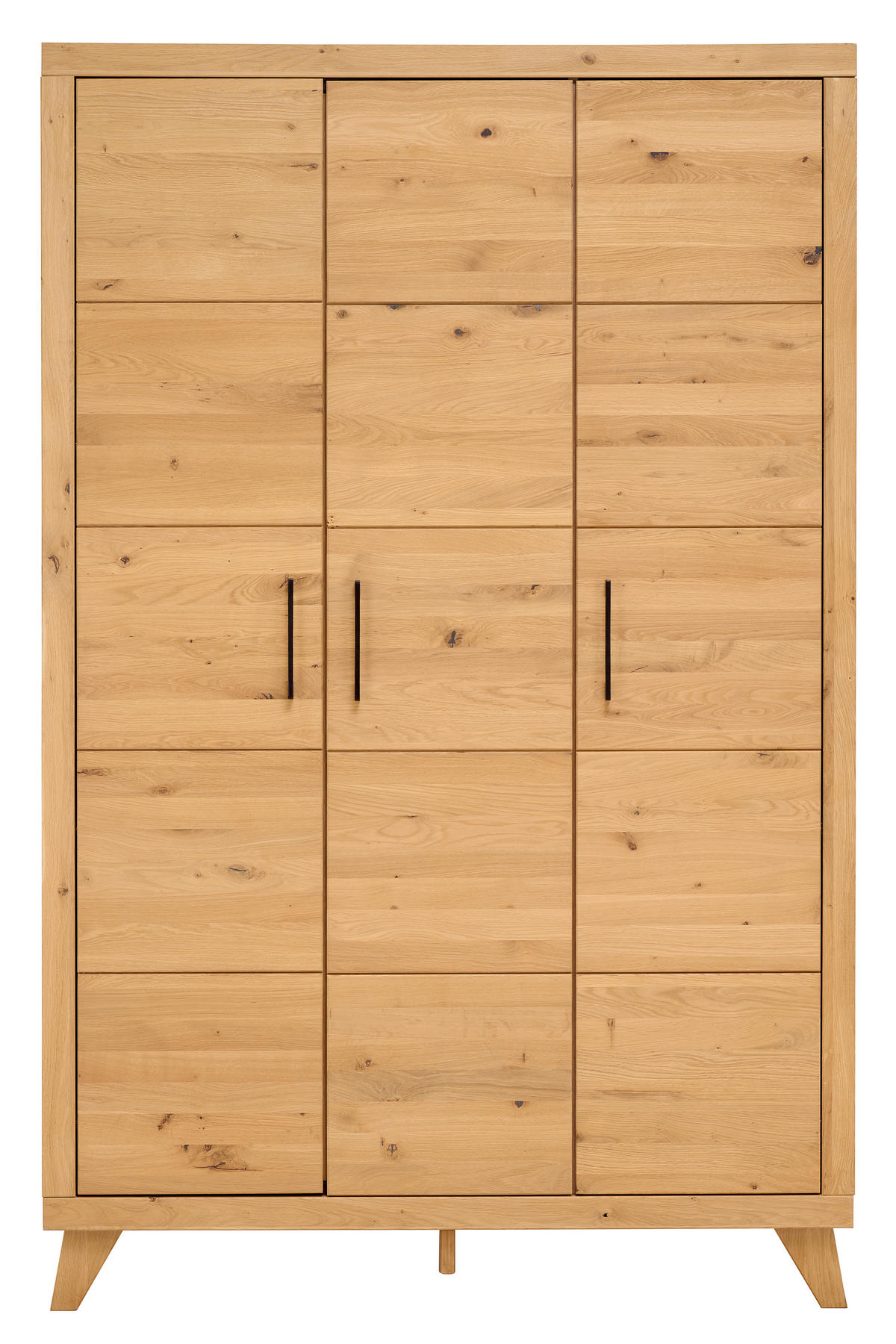 BABYKLEIDERSCHRANK Berta Eichefarben  - Eichefarben/Schwarz, Natur, Holz/Holzwerkstoff (131/206/61cm) - Jimmylee