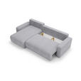 ECKSOFA in Cord Grau  - Schwarz/Grau, MODERN, Kunststoff/Textil (150/245cm) - Carryhome