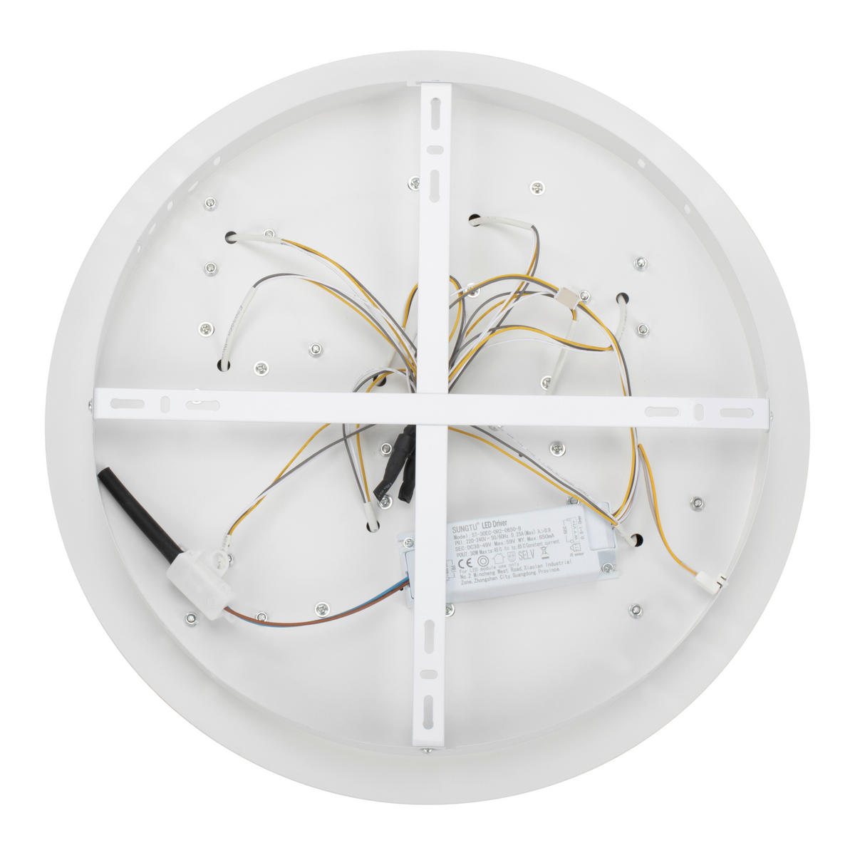 STROPNÍ LED SVÍTIDLO, 46,8/6 cm  - bílá/černá, Trend, kov/plast (46,8/6cm) - Novel