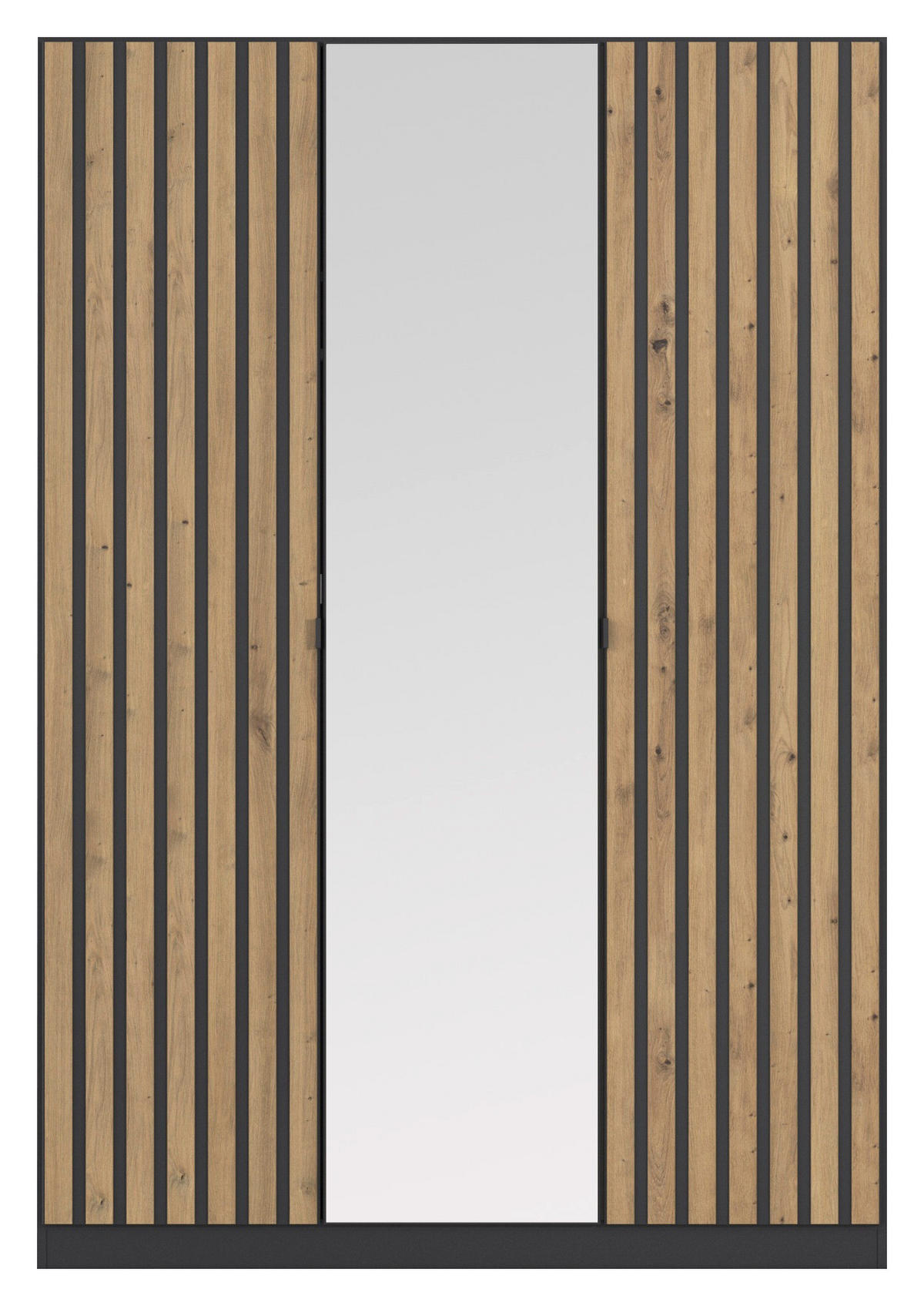 DREHTÜRENSCHRANK Grau, Eiche Artisan  - Eiche Artisan/Grau, Modern, Holzwerkstoff/Metall (136/197/54cm) - Rauch Möbel