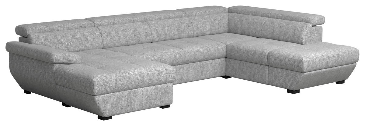 WOHNLANDSCHAFT Grau  - Schwarz/Grau, Konventionell, Kunststoff/Textil (170/332/224cm) - Livetastic