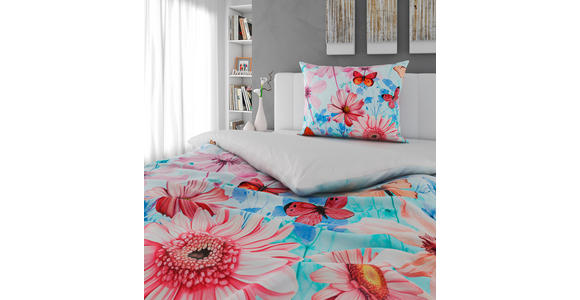 WENDEBETTWÄSCHE Satin 140/200 cm  - Blau/Weiß, Textil (140/200cm) - Esposa