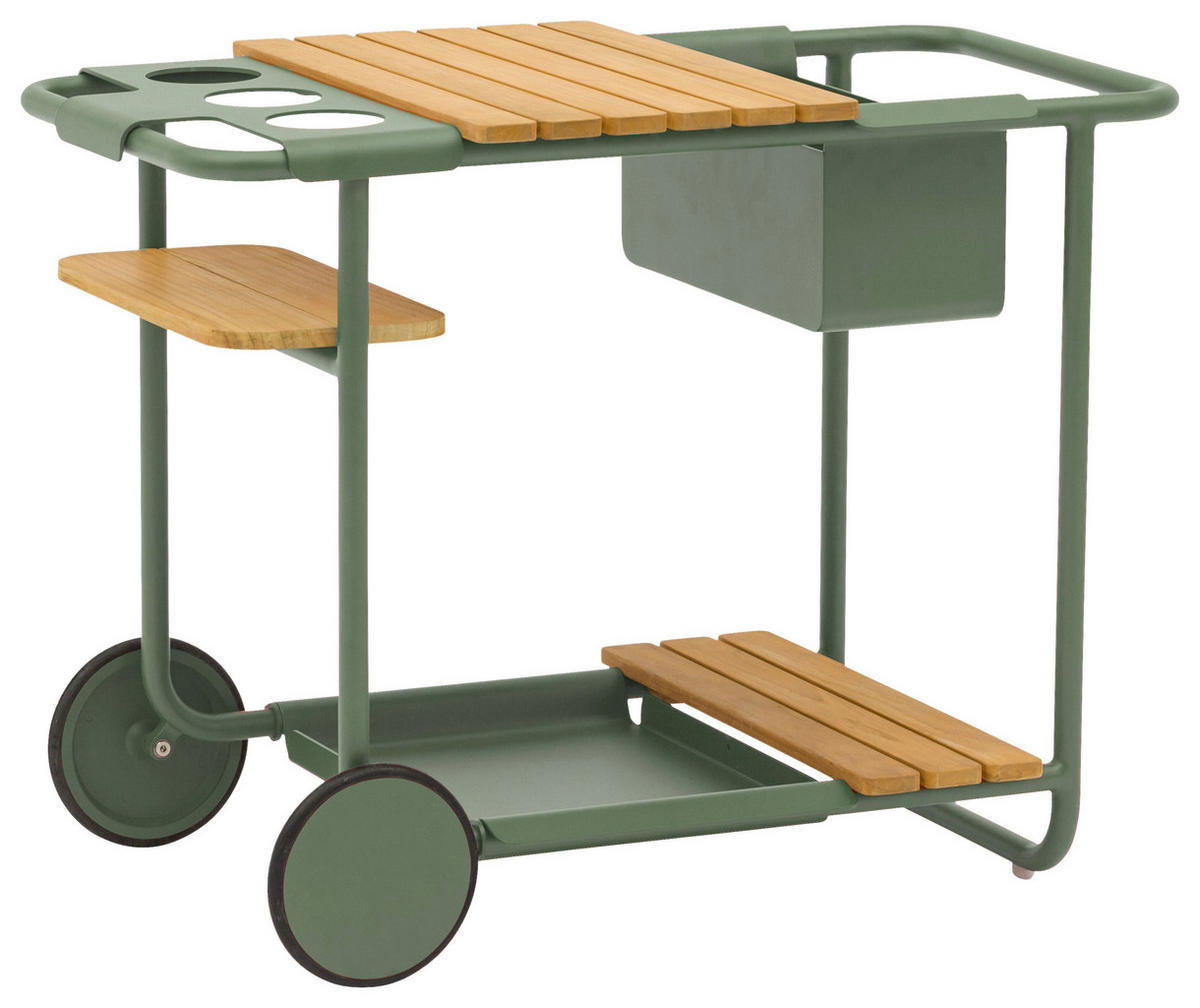 GARTEN-SERVIERWAGEN Holz, Metall  - Salbeigrün, Design, Holz/Metall (90,5/51,5/68cm) - Zebra 