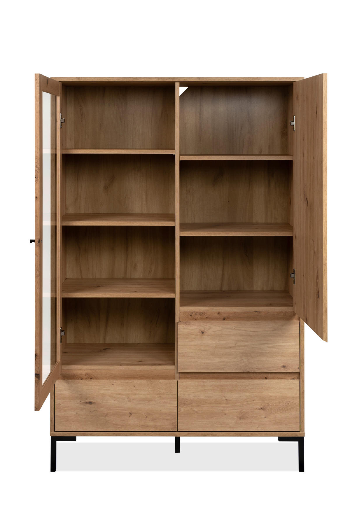 VITRINE  in Eiche Artisan  - Eiche Artisan, Design, Glas/Holzwerkstoff (100/155/40cm) - MID.YOU