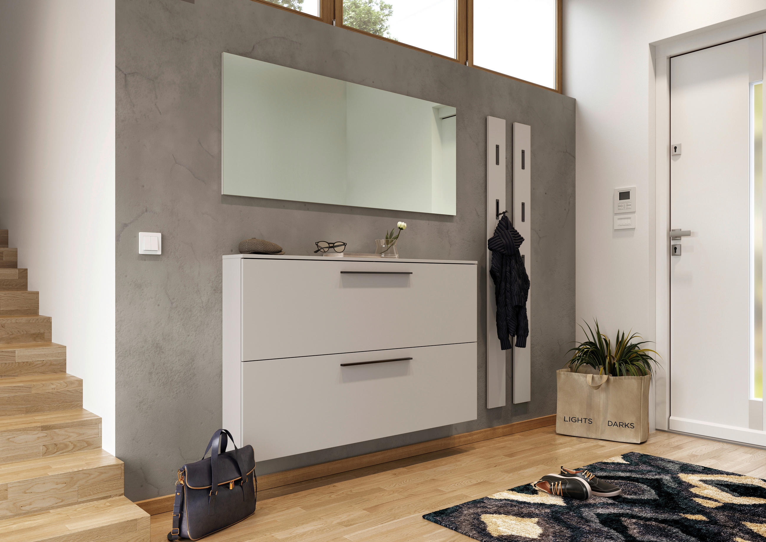 SCHUHKIPPER melaminharzbeschichtet Kaschmir  - Kaschmir/Schwarz, Basics, Holzwerkstoff/Kunststoff (140/85/19cm)