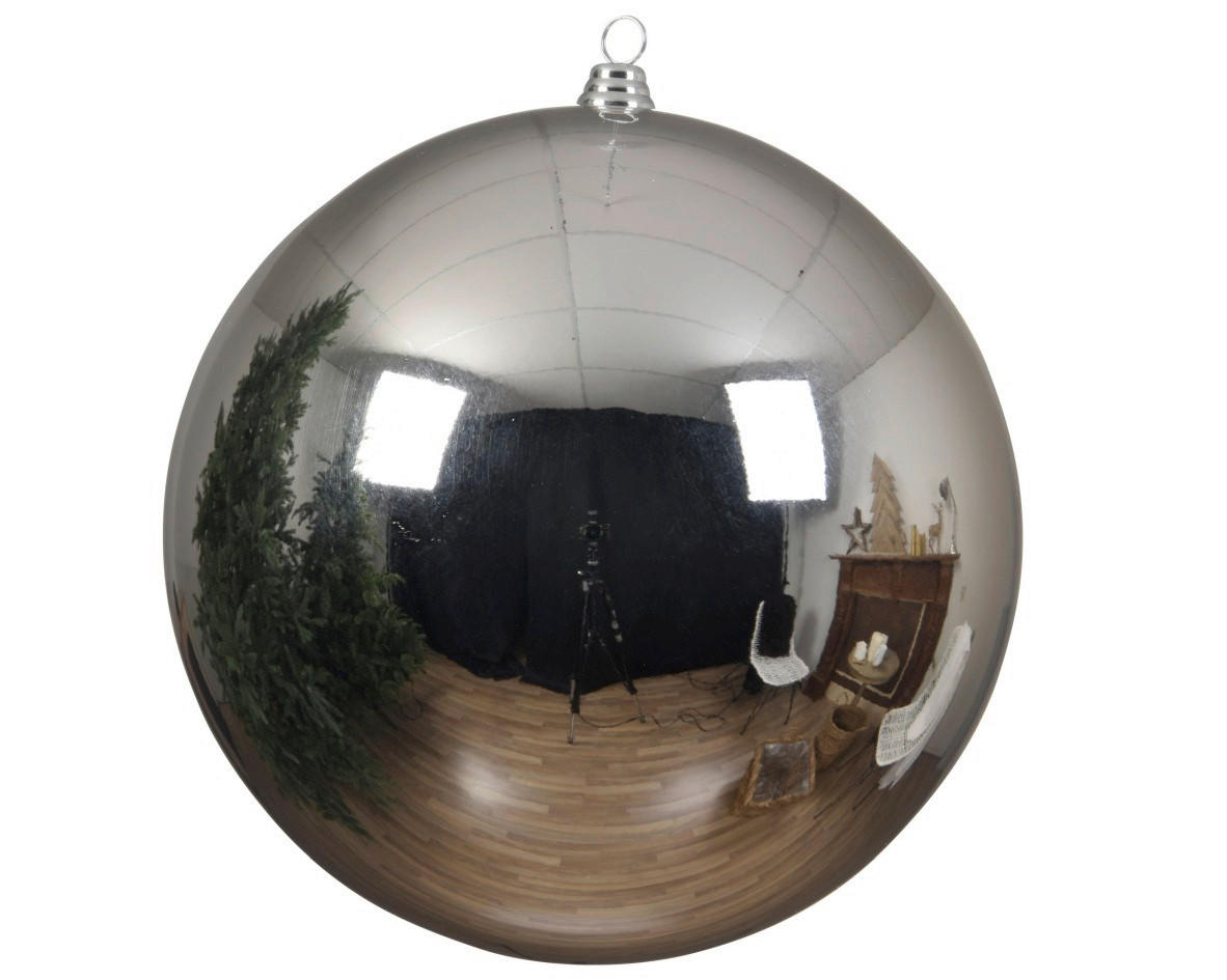KUGLICA ZA BOR - srebrne boje, Basics, plastika (40cm) - X-Mas