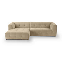 ECKSOFA TENSO Beige Flachgewebe  - Beige/Schwarz, Basics, Kunststoff/Textil (161/292cm) - MID.YOU