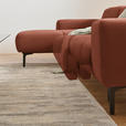 ECKSOFA in Chenille Cognac  167/311 cm  - Cognac/Schwarz, Design, Textil/Metall (167/311cm) - Xora