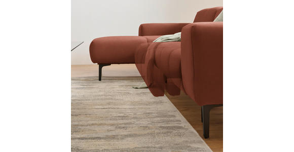 ECKSOFA in Chenille Cognac  167/311 cm  - Cognac/Schwarz, Design, Textil/Metall (167/311cm) - Xora