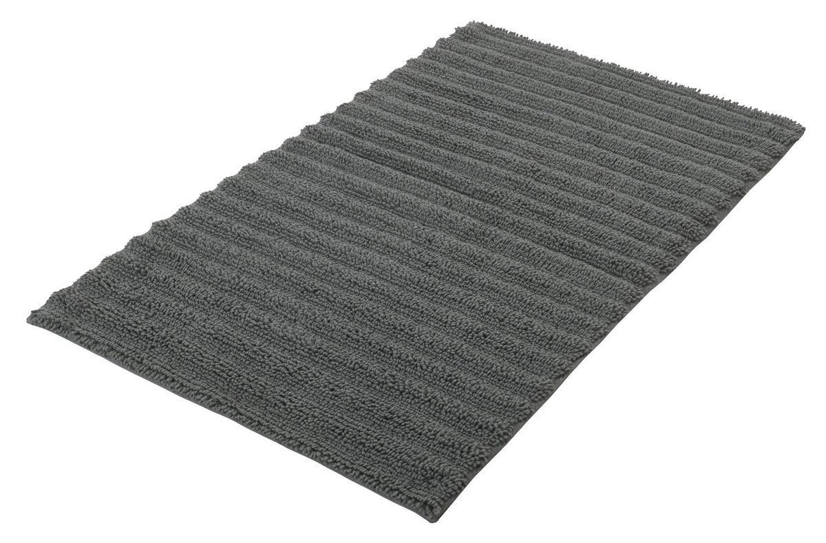 PROSTIRKA ZA KUPATILO YARA  siva 60/100 cm  - siva, Osnovno, tekstil/plastika (60/100cm) - Kleine Wolke