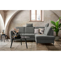 ECKSOFA Dunkelgrau Chenille  - Dunkelgrau/Schwarz, MODERN, Holz/Textil (241/184cm) - Carryhome
