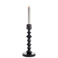 KERZENHALTER - Schwarz, Design, Holz/Metall (12/38,5cm) - Ambia Home