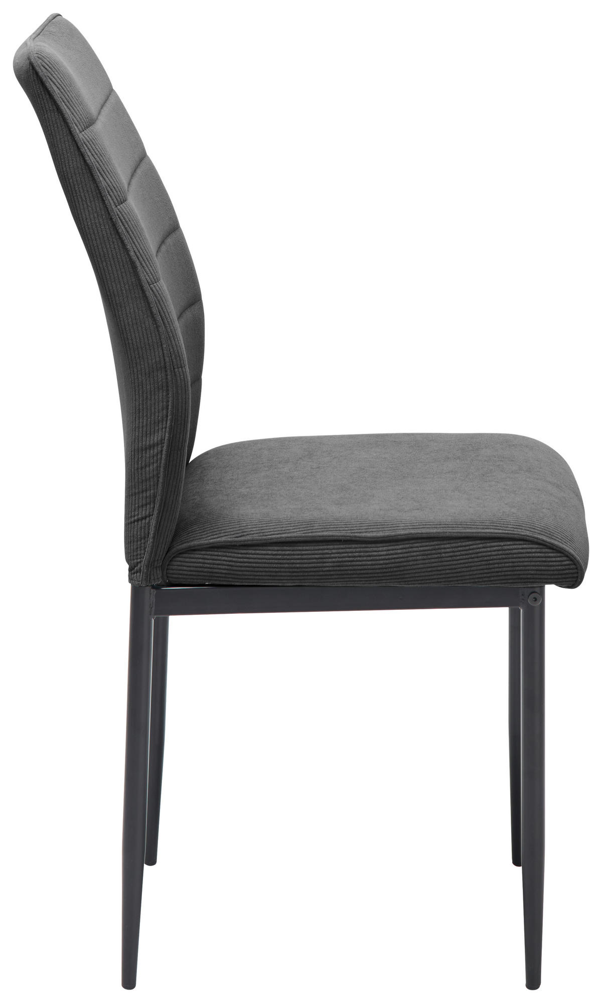 STUHL  in Eisen Cord Metall, Textil  - Schwarz/Grau, LIFESTYLE, Textil/Metall (44/96/58cm) - Livetastic