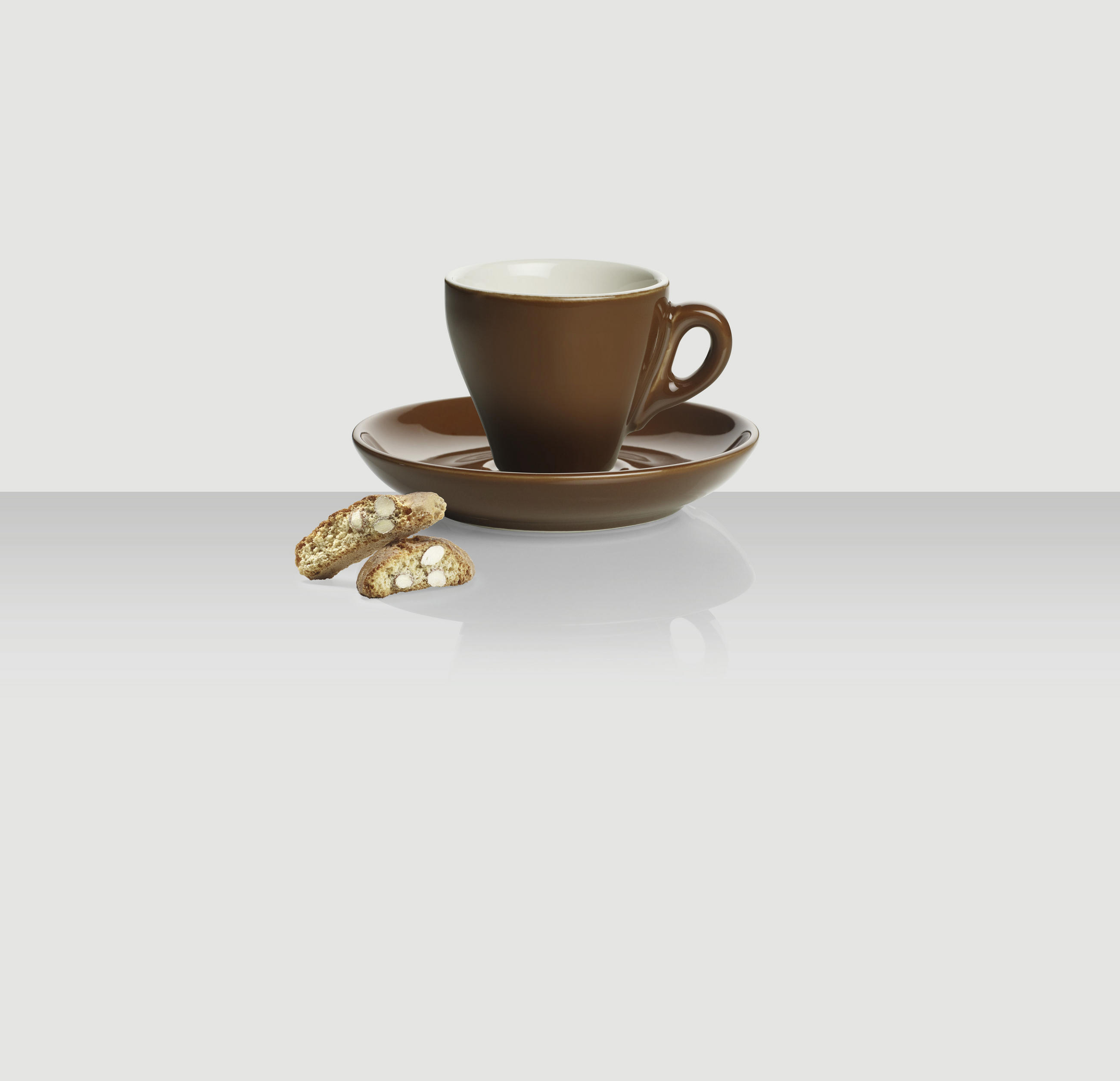 CEAȘCĂ ESPRESSO CU FARFURIOARĂ  - maro, Basics, ceramică - Novel